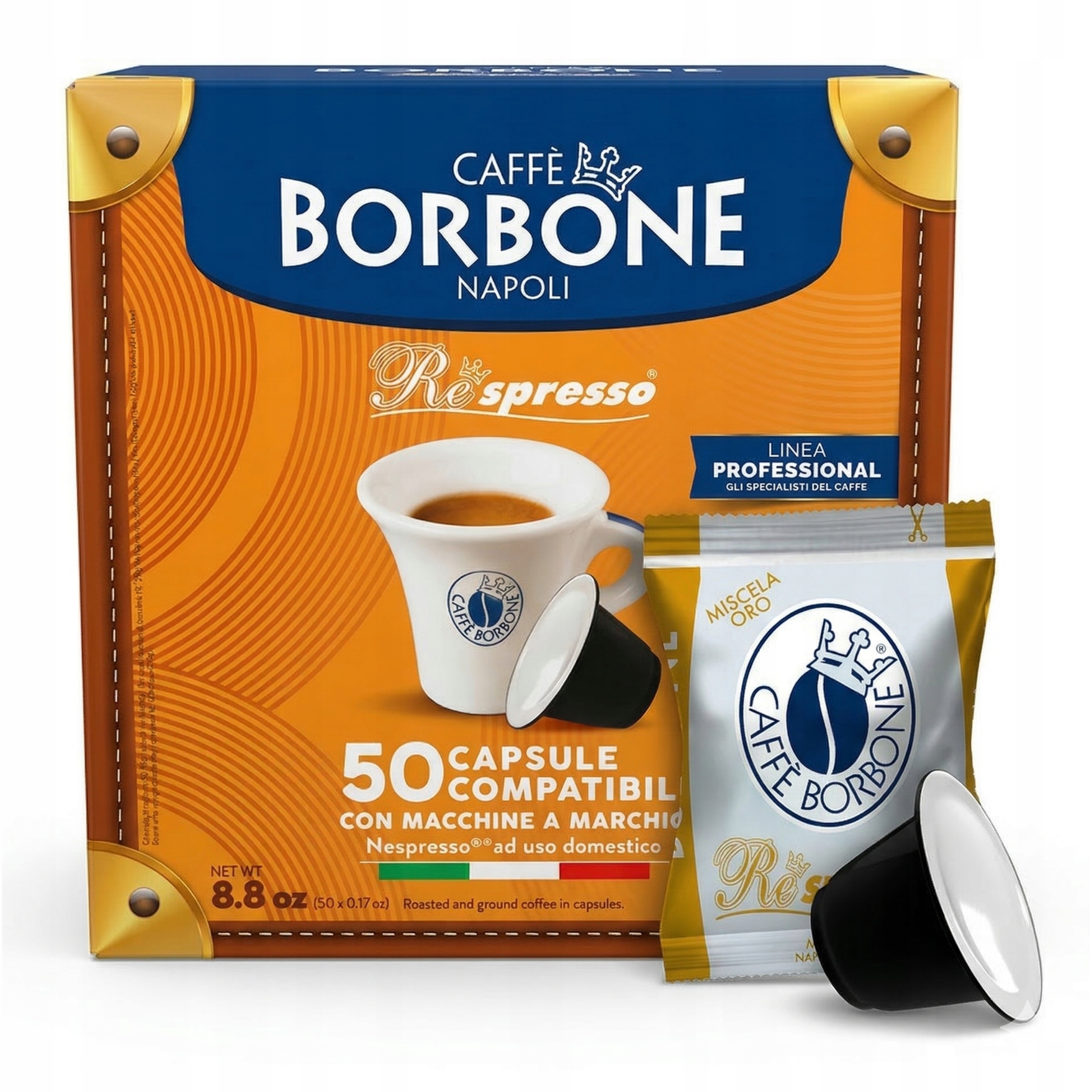 Kapsle Nespresso Borbone Gold Oro Blend 50 ks 80% Arabica hliníková
