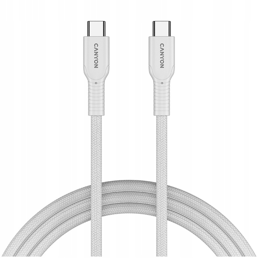 Canyon Kabel Usb C Usb C 60W Pd 1M W Oplocie Bia?y Do Laptop Telefon Tablet