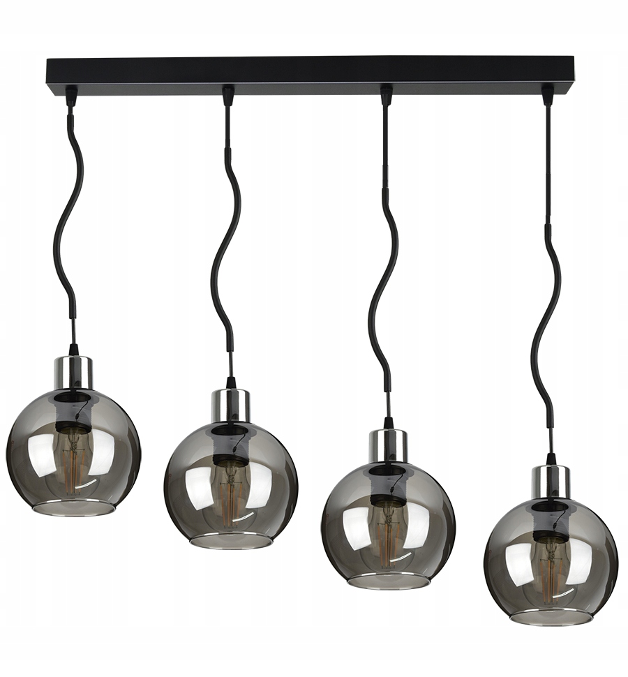 Skleněná závěsná lampa Lustr Spline Chrom Kula
