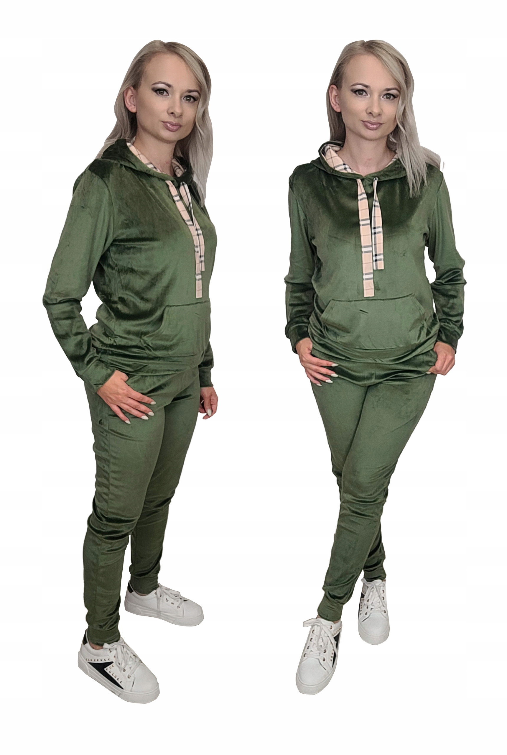 

6 Kolorów Komplet dres welurowy bluza+spodnie S/m