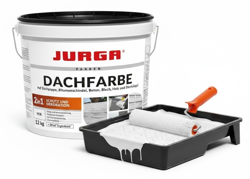 Jurga Dachfarbe 12kg Biała Hydroizolacja Dachów Tarasów, papy