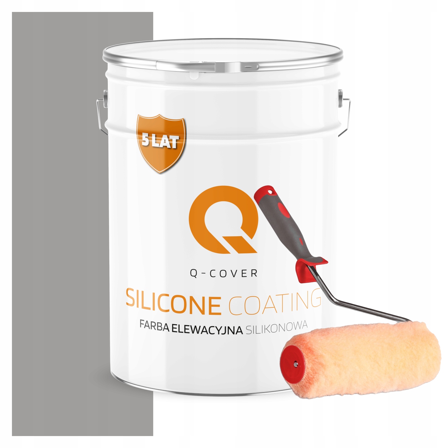 Vonkajšia fasádna silikónová farba na omietku 10L, šedá platinová valček