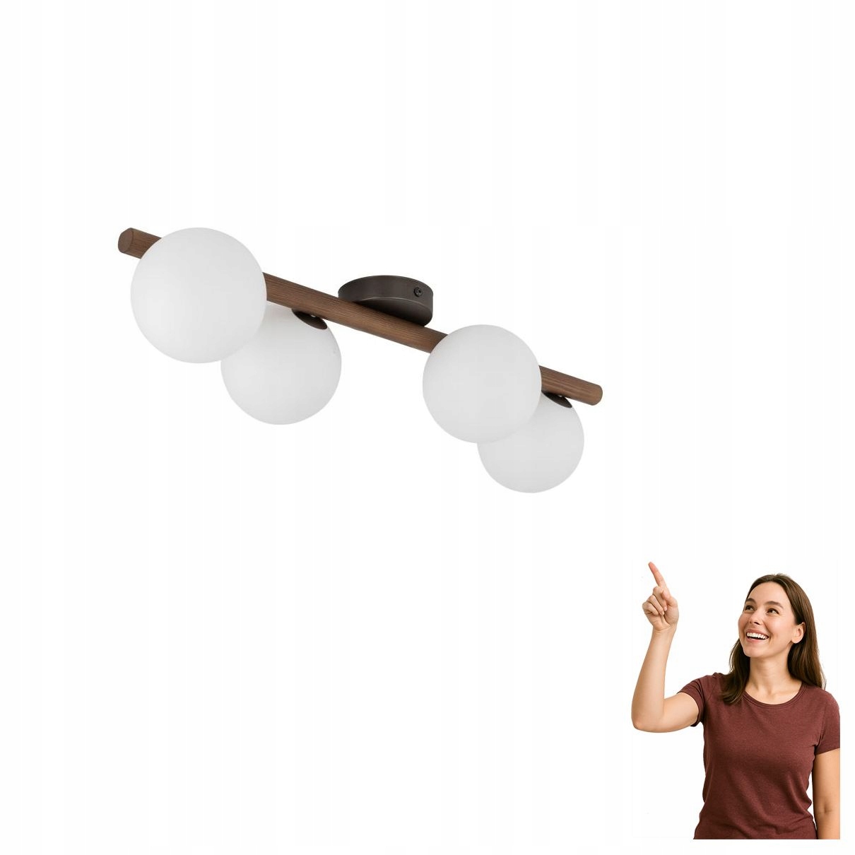 Stropná lampa Estera Wood Orech 10270 Tk Lighting