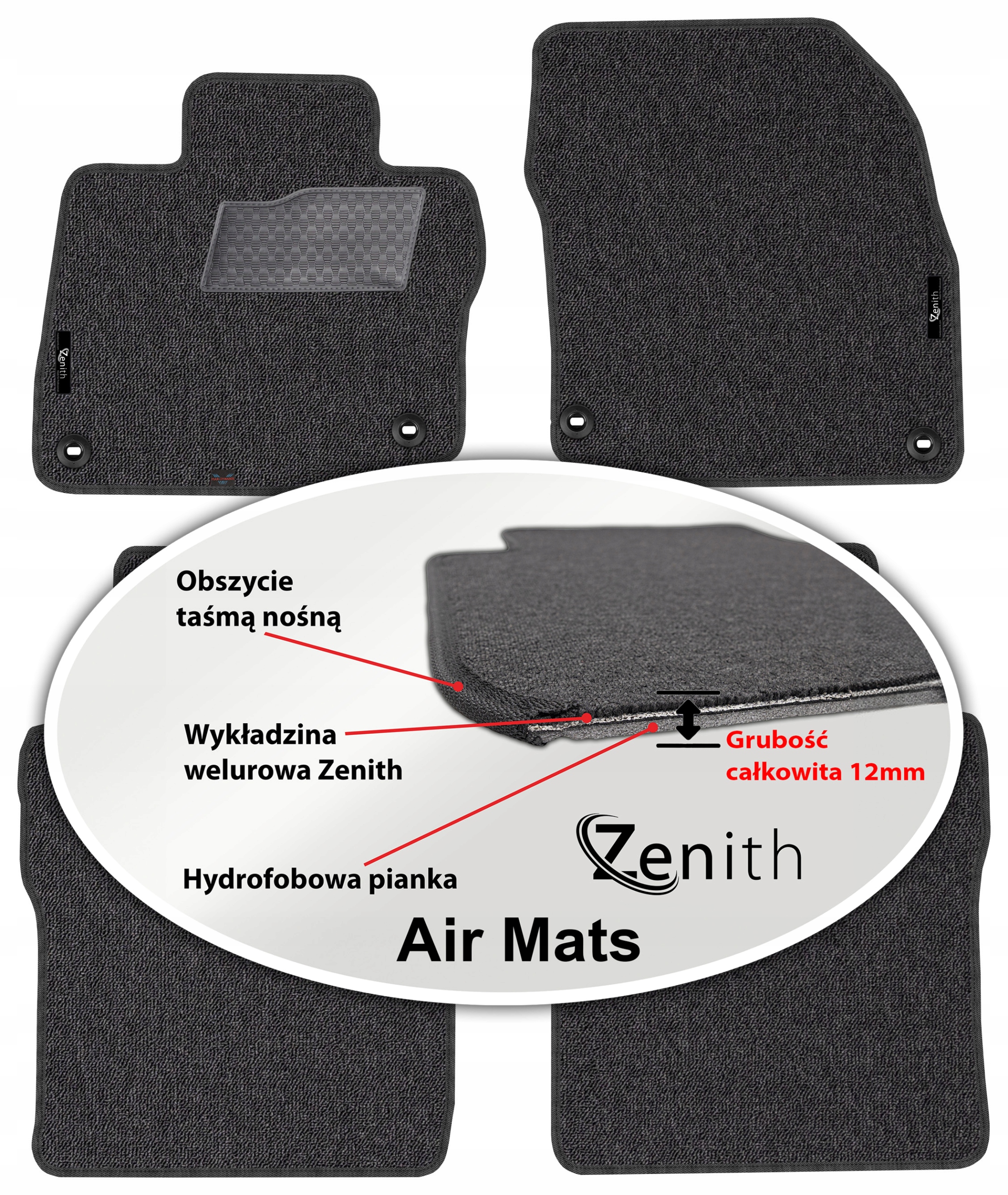 Honda Civic VIII Hb 3D 06-12 Velúrové koberčeky do auta Zenith Air Mats