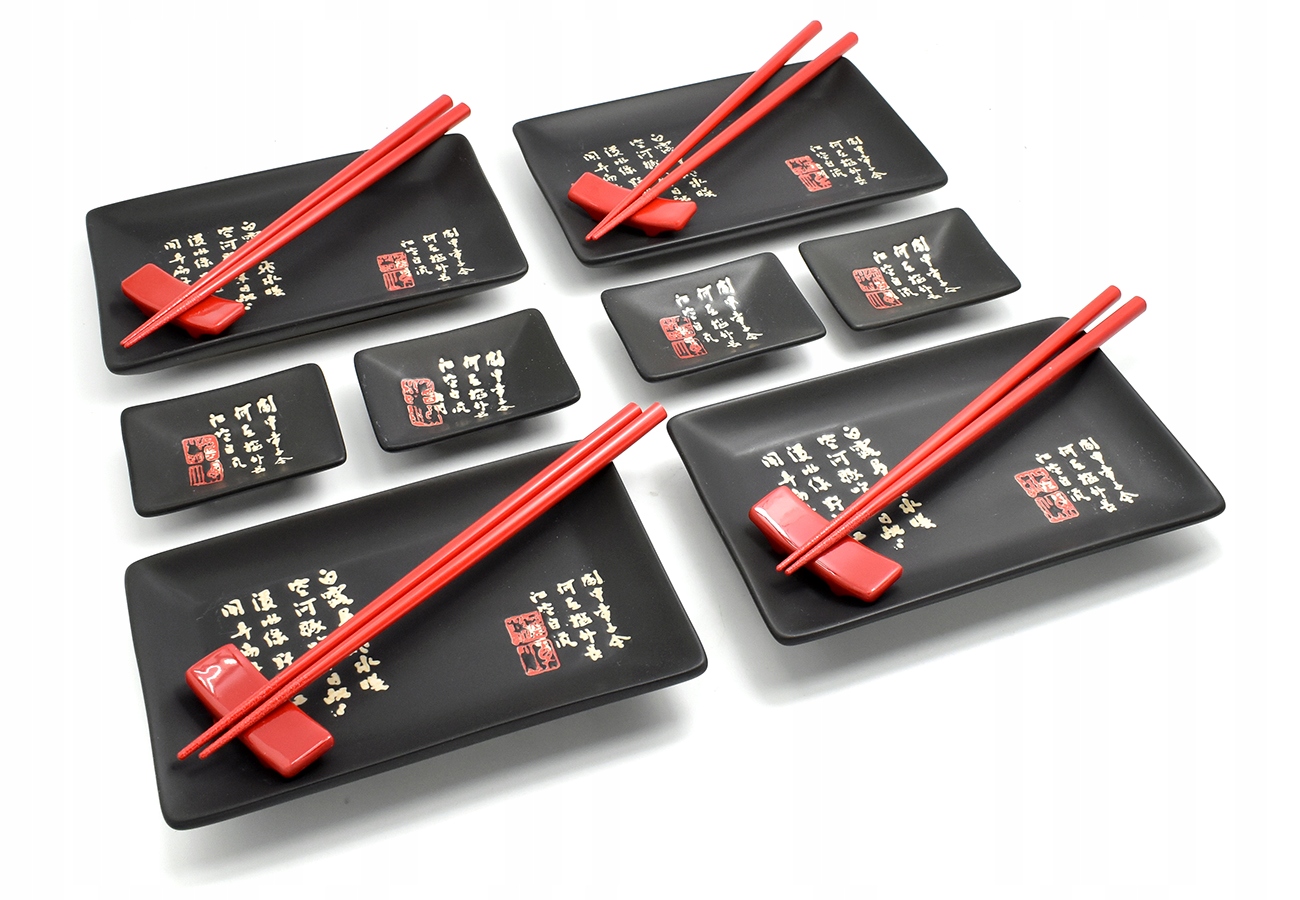 

Komplet do sushi na 4 osoby Czarna Poezja