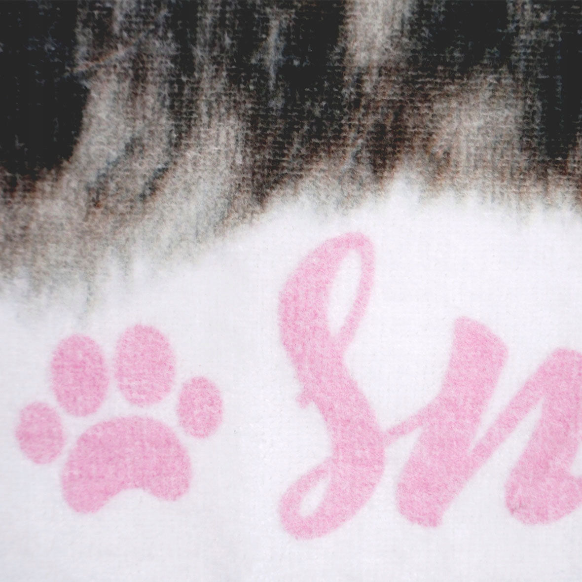 Ręcznik z haftem imię do przedszkola 30x50 Kotek Kolor biały