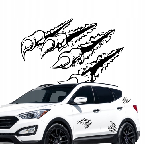 Śmieszna Naklejka na samochód auto, potwór Pazury, Rysy na lakierze 15cm
