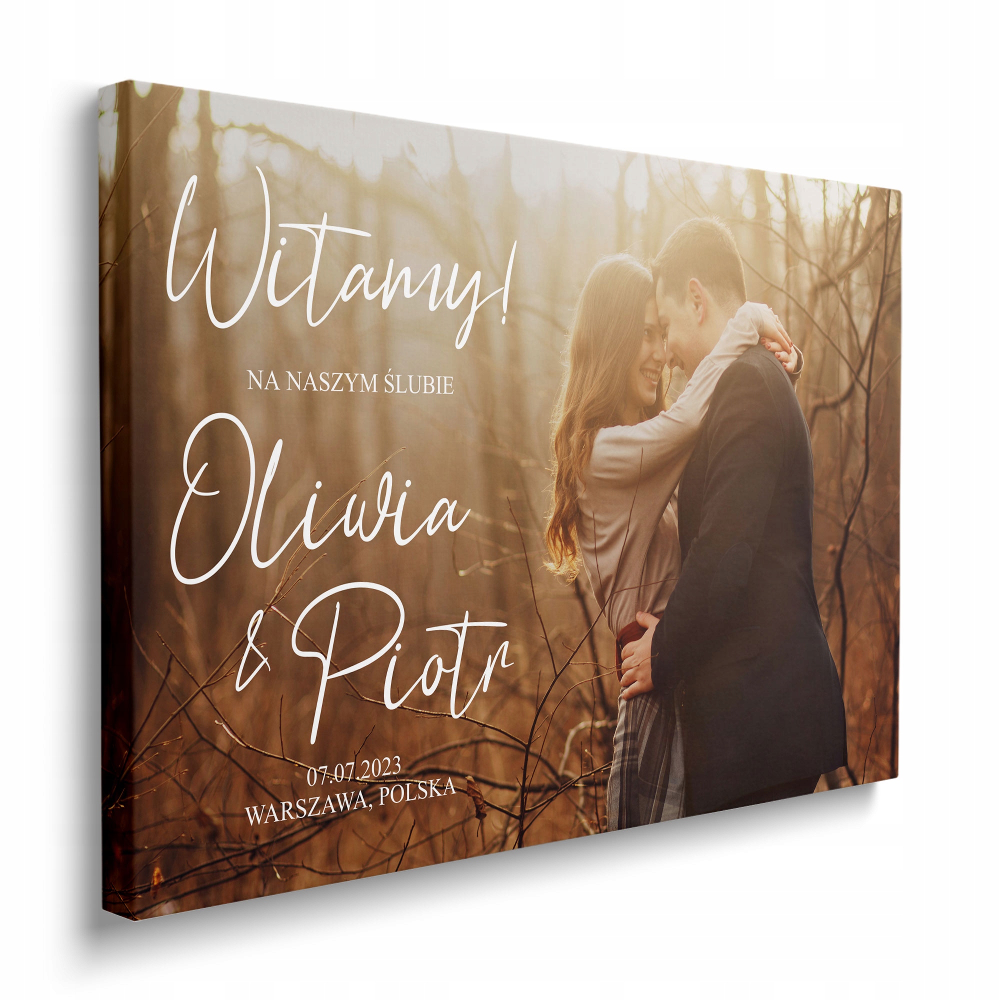 Obraz Na Płótnie Witamy Na Ślubie no1 70x50 cm