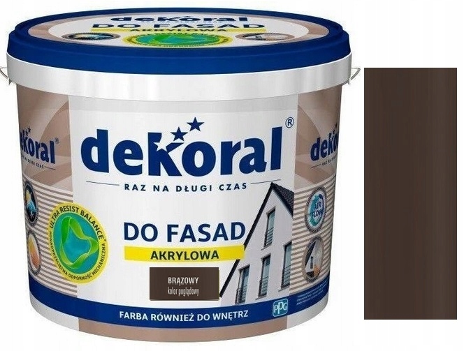 DEKORAL FARBA FASADOWA POLINIT BRĄZOWY 5L