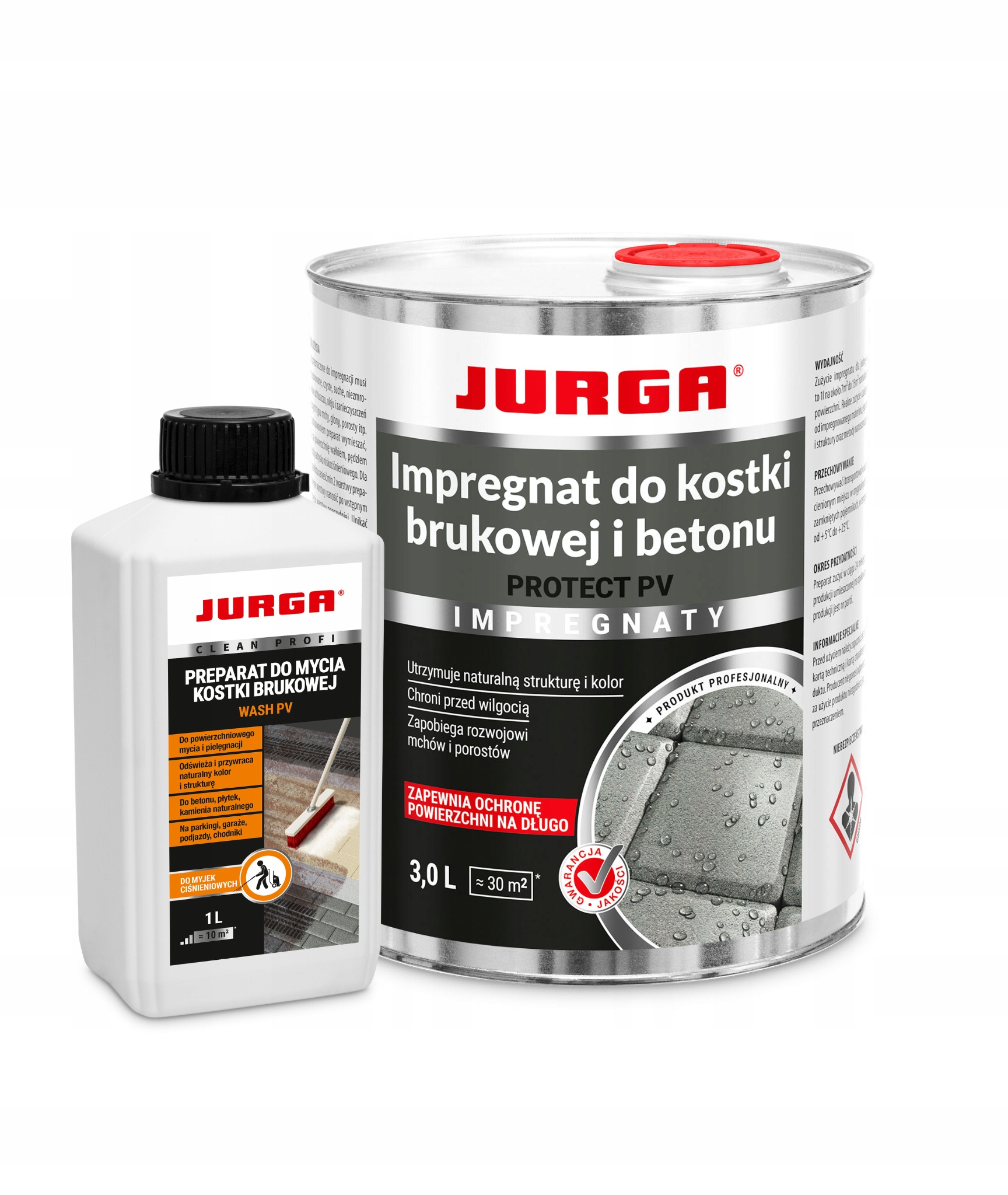 Zestaw impregnat do Kostki brukowej ogrodzeń Beton 3L Płyn czyszczący 1L