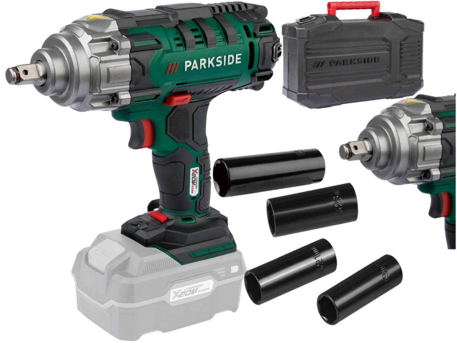 Akumulátorový rázový utahovák Parkside Passk 20-Li 20 V pro kola 400 Nm sada