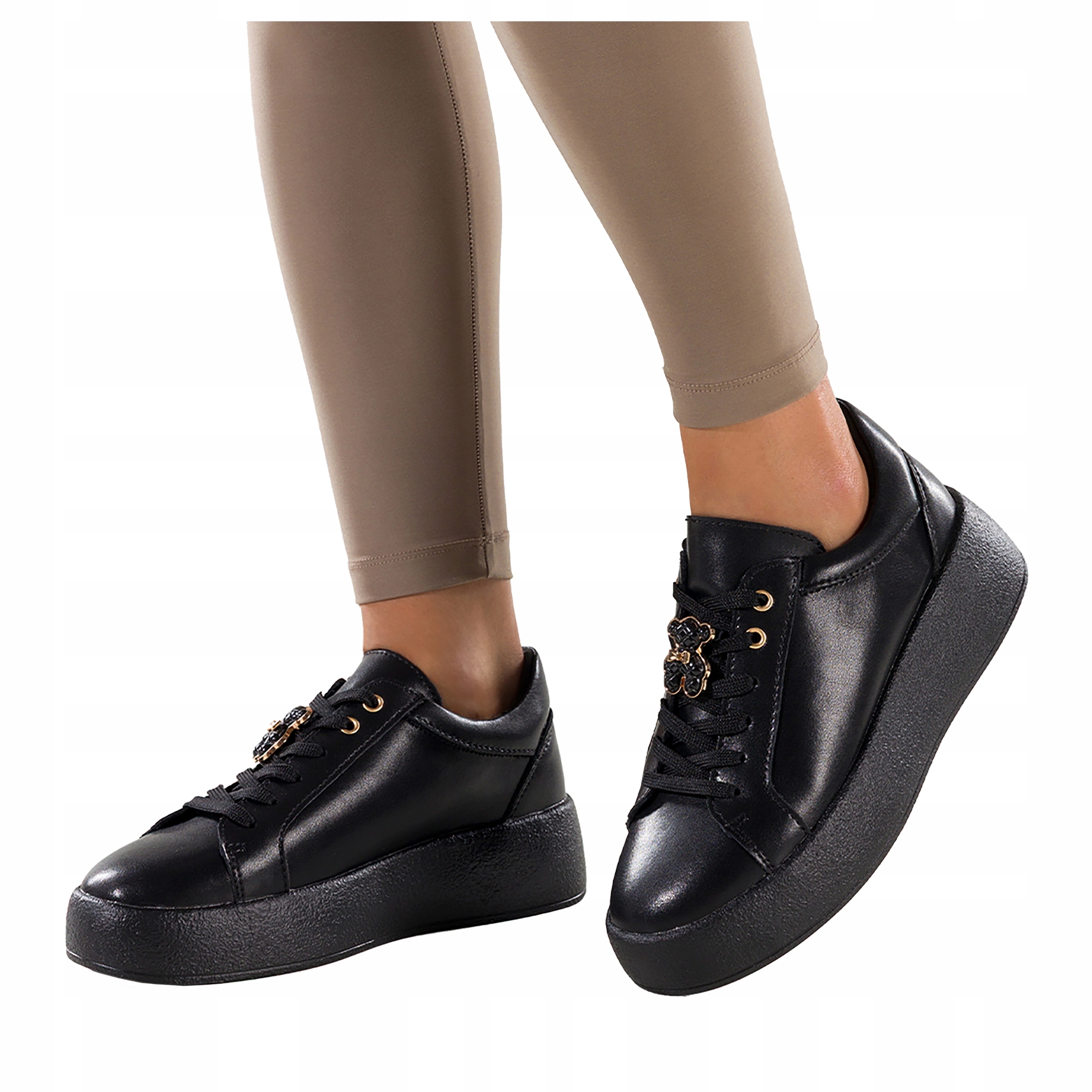 Sportovní Boty Dámské Černé Tenisky Na Platformě Pohodlné Módní velikost 39