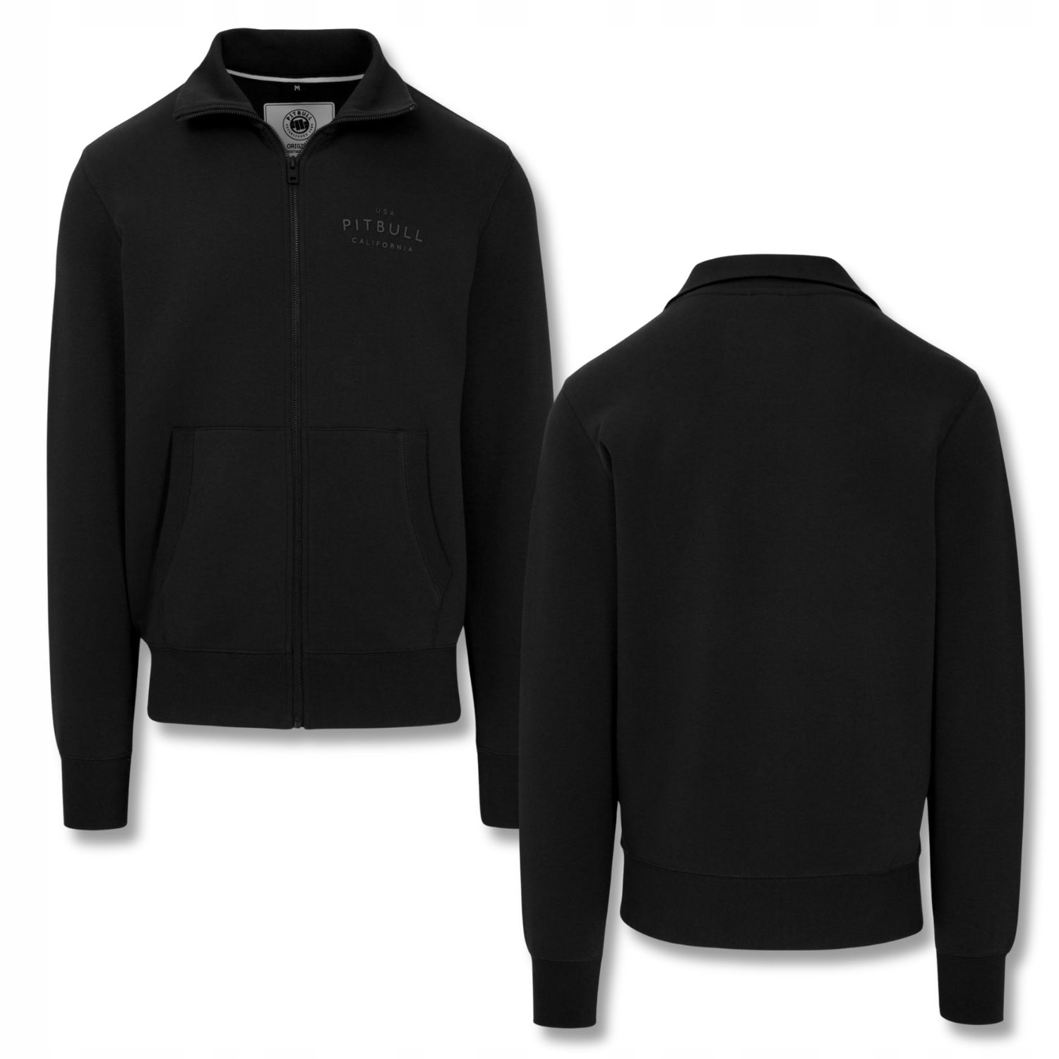 Męska Bluza Rozpinana Pitbull Sampson Codzienna na Zamek ze Stójką Gładka