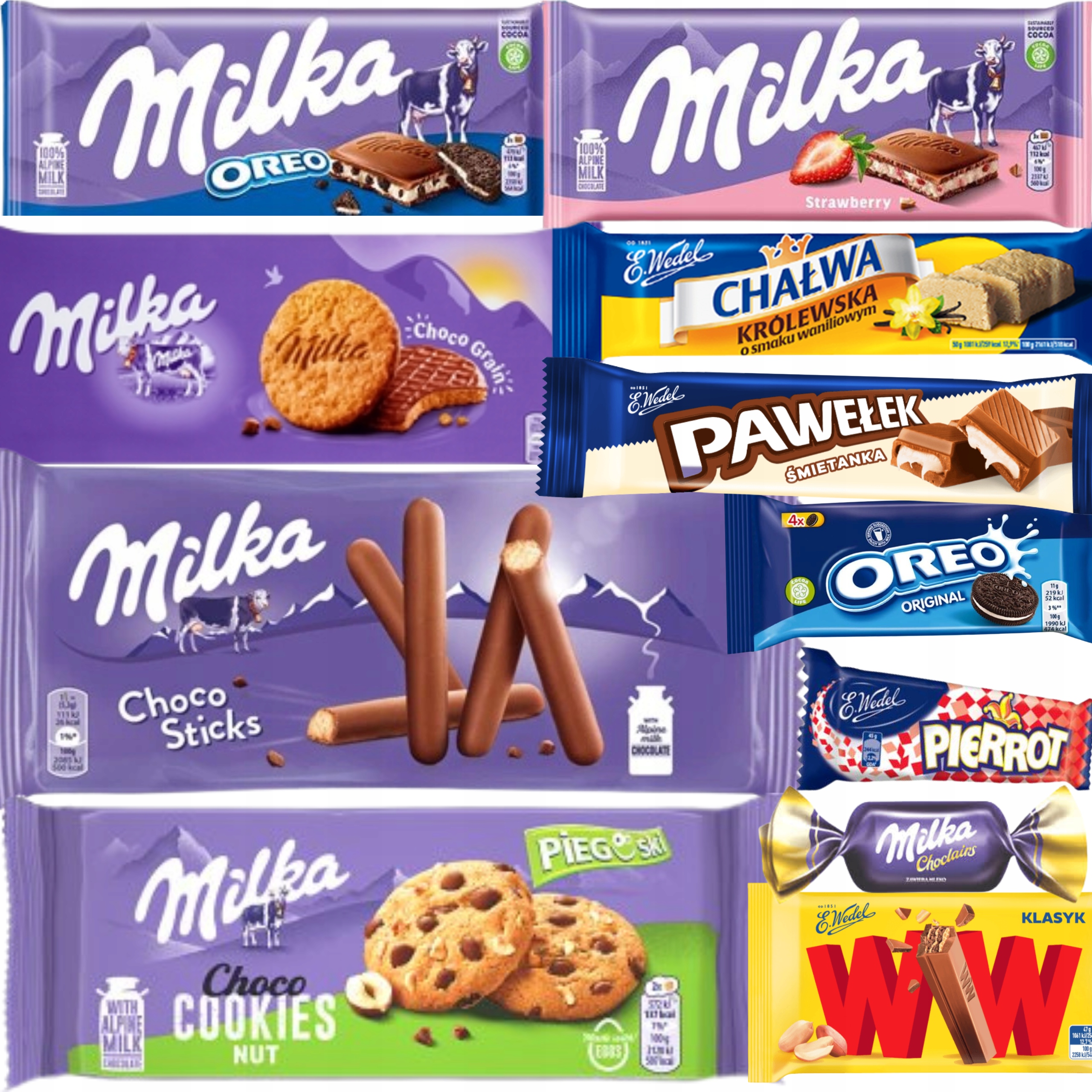 Zestaw Paczka Słodyczy Czekolada Milka Wedel Urodziny Komunię