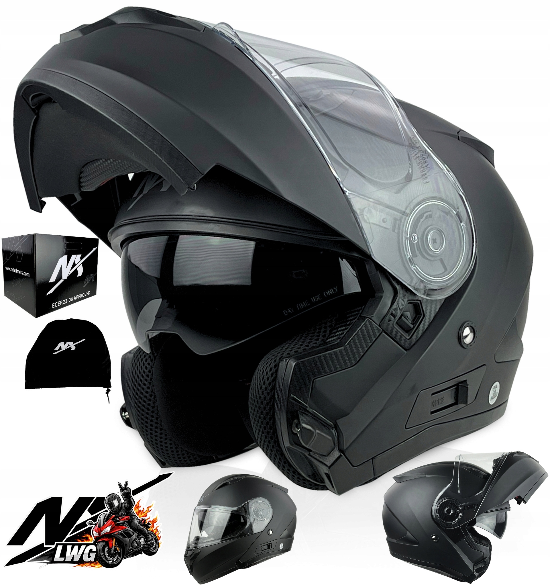 Kask Motocyklowy Szczękowy Nx Tourism 2 r.M|BLENDA| Podwójna Homologacja