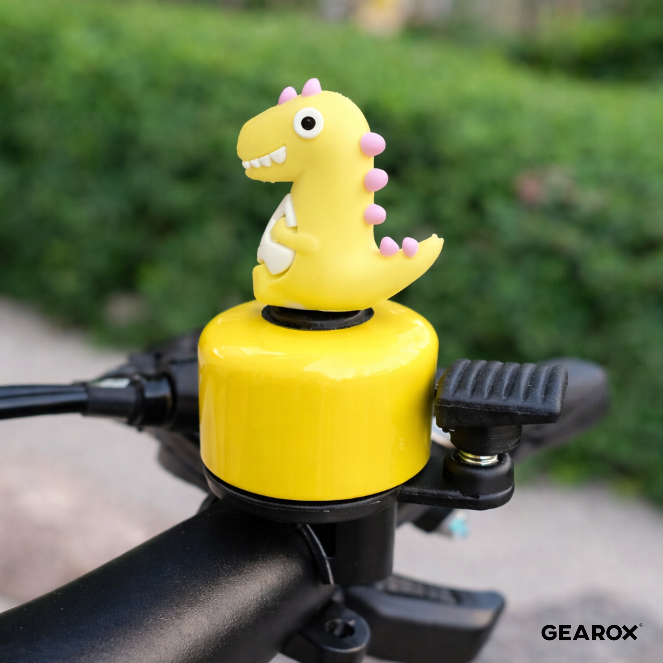 DZWONEK ROWEROWY DZIECIĘCY NA ROWER HULAJNOGĘ DLA DZIECI DINOZAUR ŻÓŁTY Typ mechaniczny