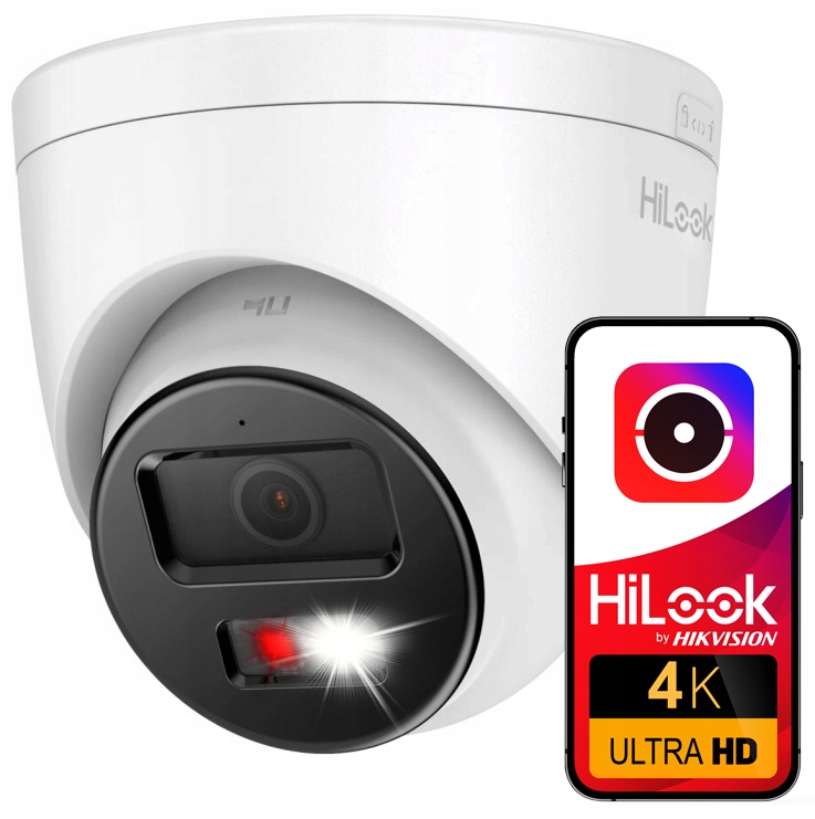 8Mpx Ip kamera HiLook Hikvision Hybrid Light 30 m Venkovní PoE Aplikace