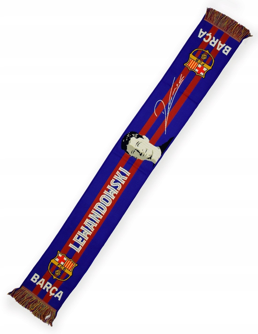Szalik tkany Fc Barcelona Lewandowski oficjalny Barca hologram 821