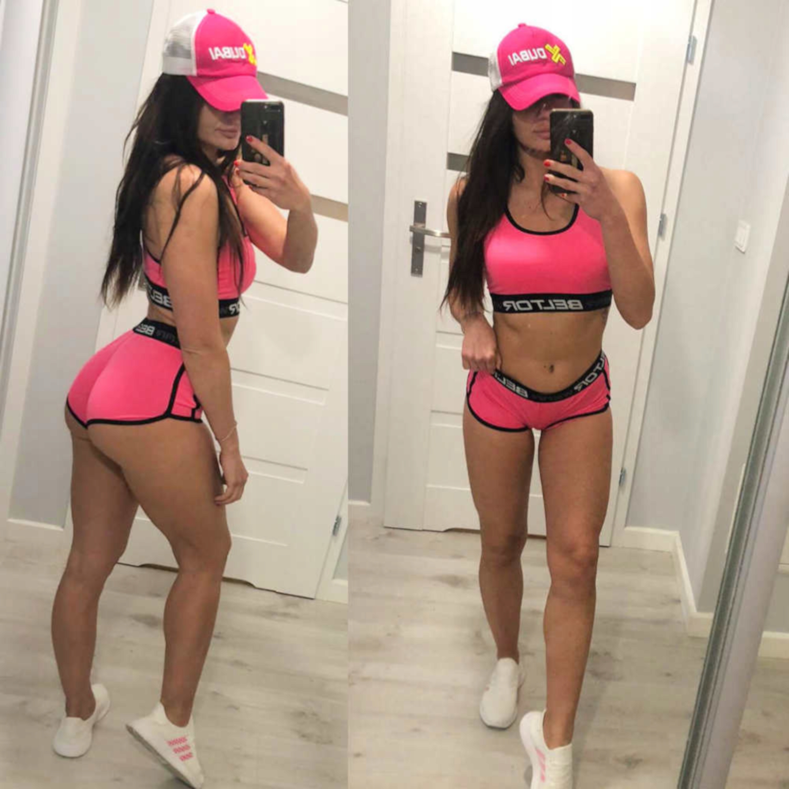 BELTOR KRÓTKIE SPODENKI TRENINGOWE NA SIŁOWNIE DAMSKIE RÓŻOWE NEON M Rozmiar M