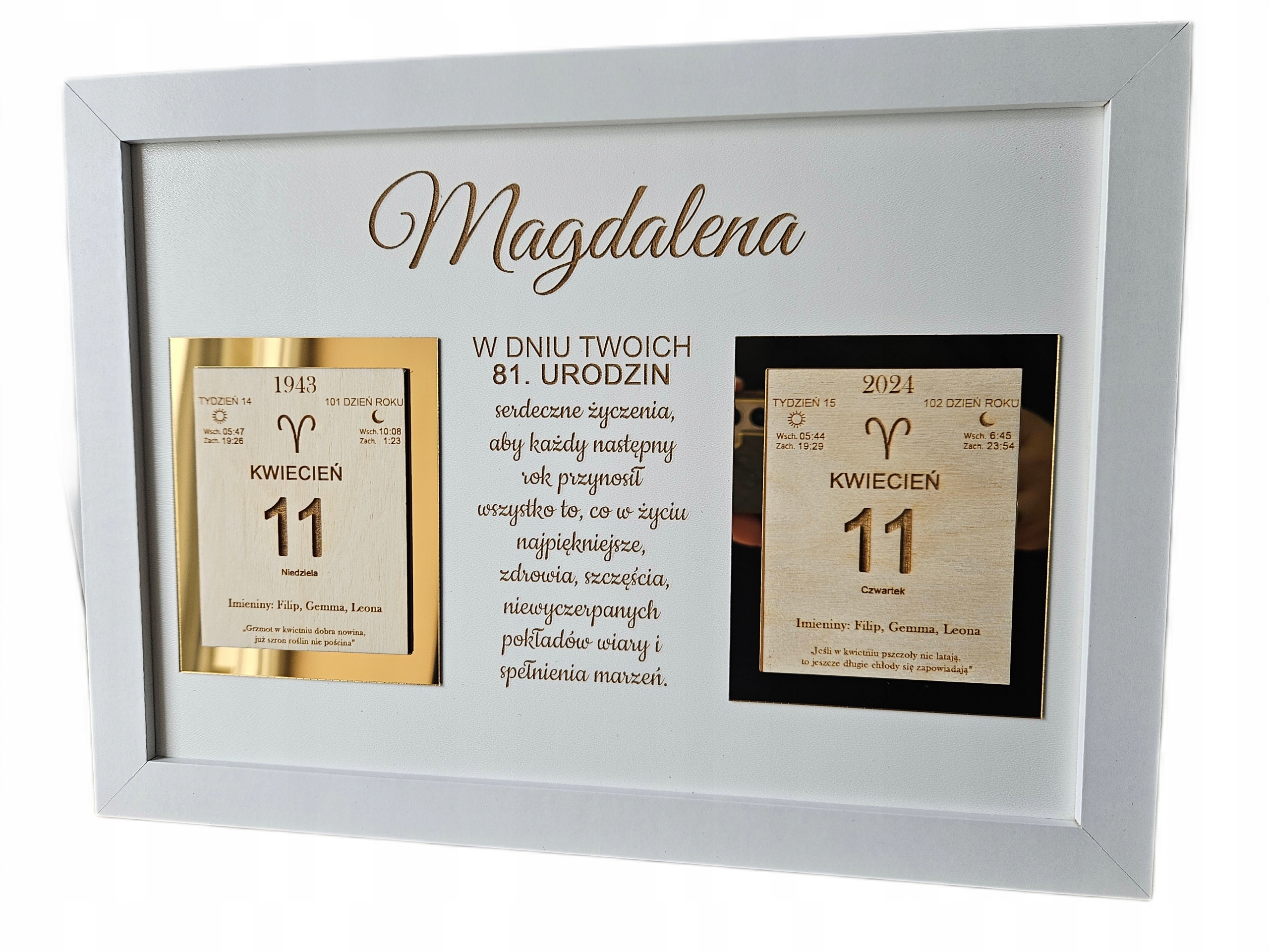 Rámeček narozeninový Dárek suvenýrový kalendář