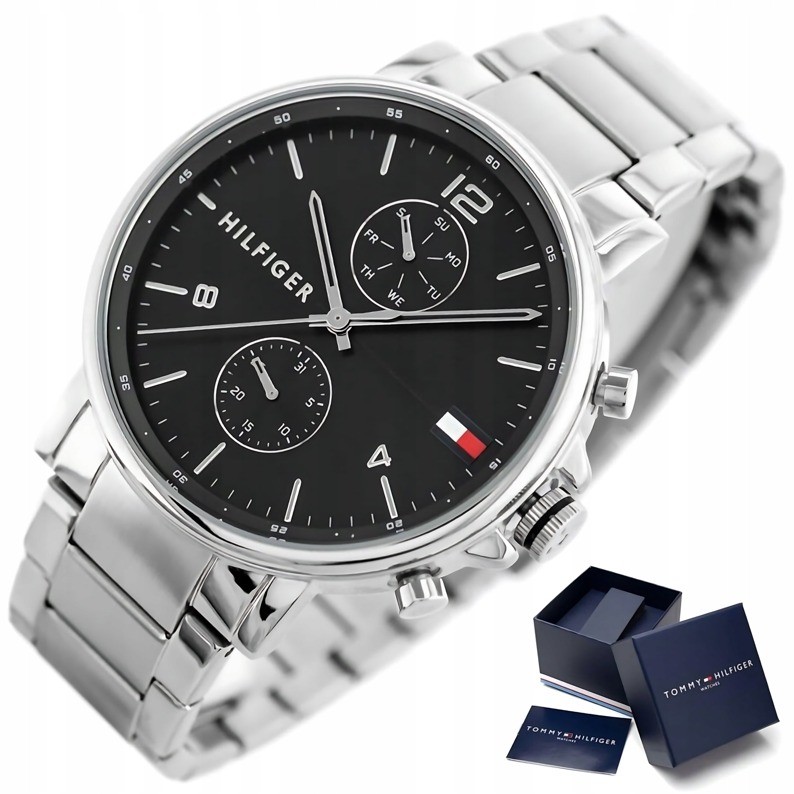 Pánské Hodinky Tommy Hilfiger 1710413 Daniel Stříbrný Vodotěsný WR50 Box