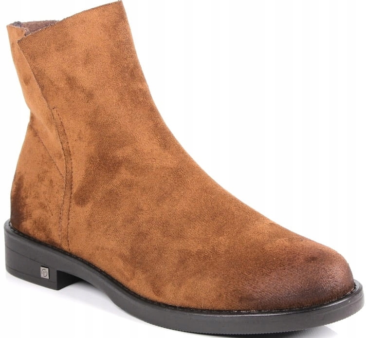 Hnědé Camel Kotníkové Boty Na Ploché Podrážce Dámské Semišové Sáčky Módní Hot