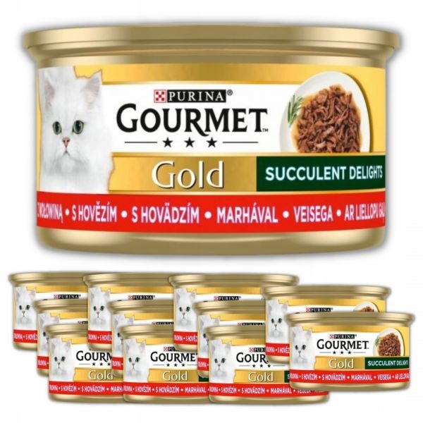 Karma dla kota Gourmet Gold z wołowiną 85 g x 12