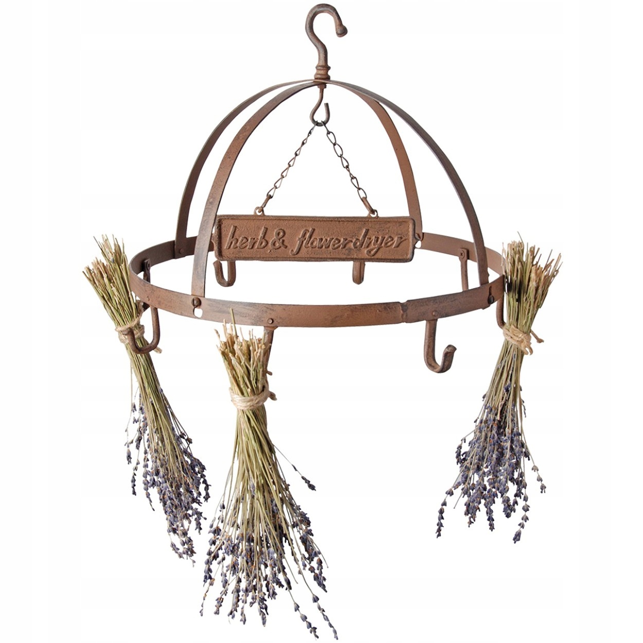 Suszarka Do Kwiatów Ziół wisząca vintage okrągła Wieszak suszenie haczyki