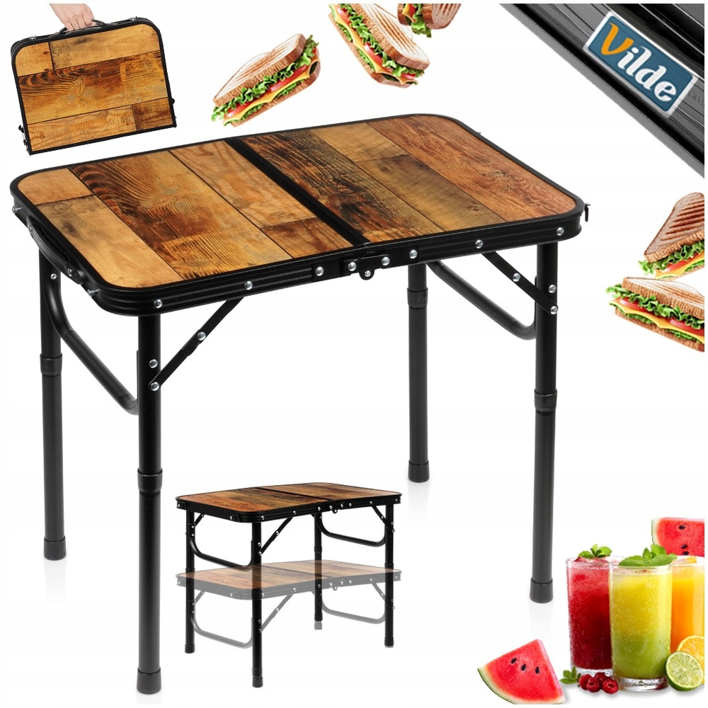 Turistický skládací zahradní kempingový stůl 2v1 60x40 cm