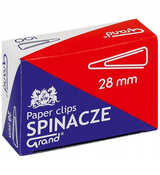 

Spinacze biurowe trójkątne Grand 28 mm 100 sztuk