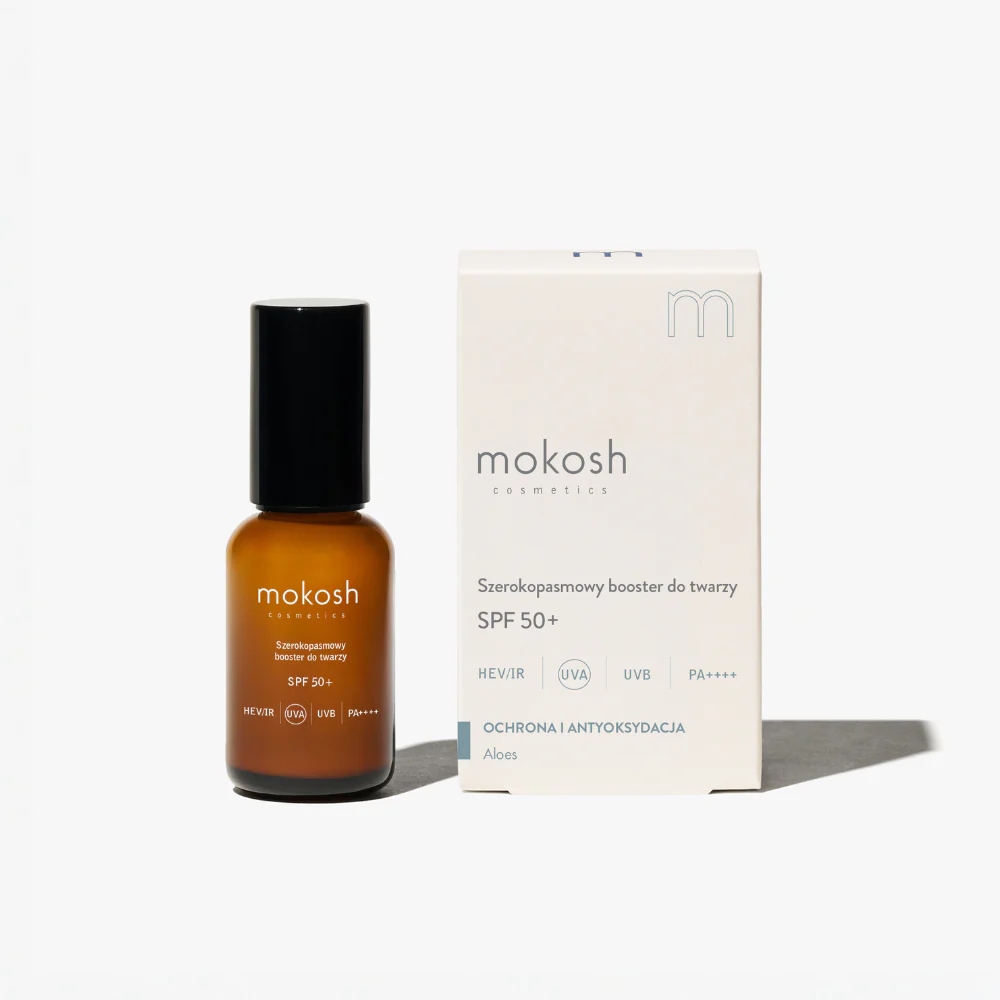 Mokosh Širokopásmový booster na obličej Spf 50+ Hev/ir Uva Uvb|pa 30 ml