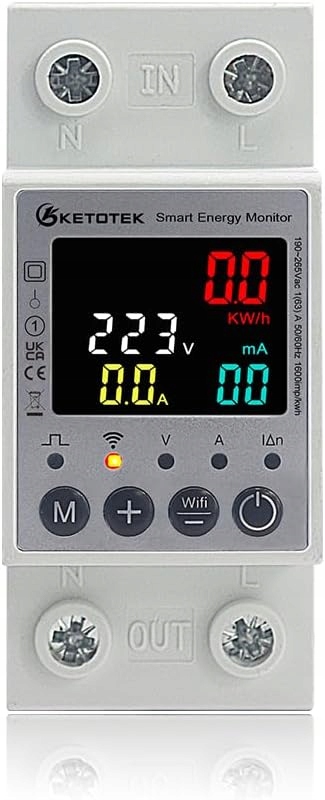 Ketotek Digitální elektroměr Wlan Din lišta