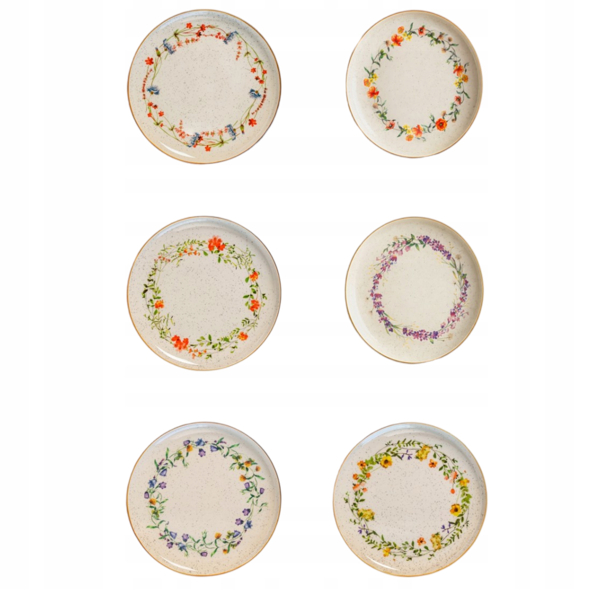 6 X Plochý Keramický Obedový Tanier, Sada 27 CM