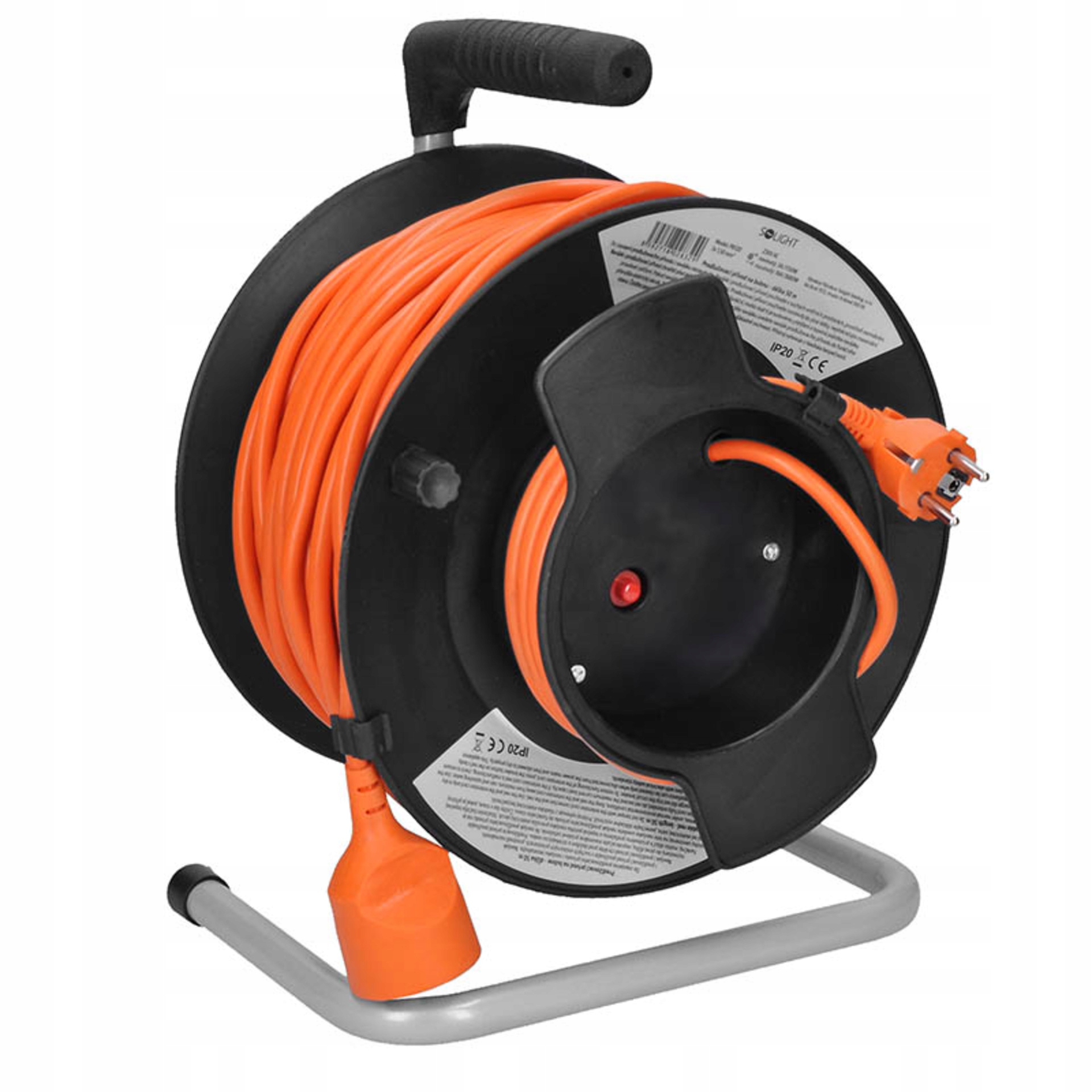 Solight predlžovací prívod na bubne 1 zásuvka 50m oranžový kábel 3x1,5mm²
