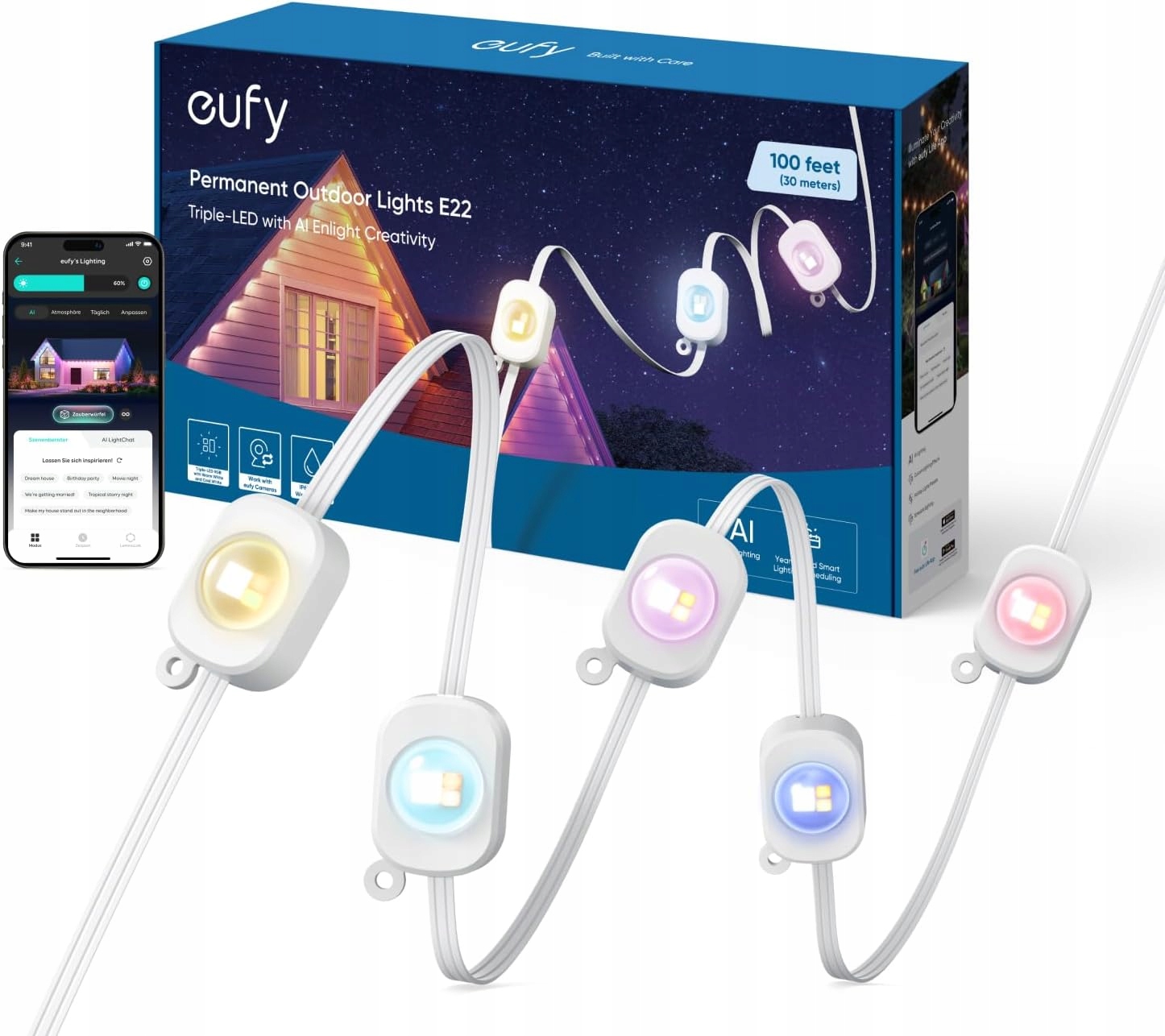 Vonkajšie Led osvetlenie Eufy E22 Rgbww 30 m