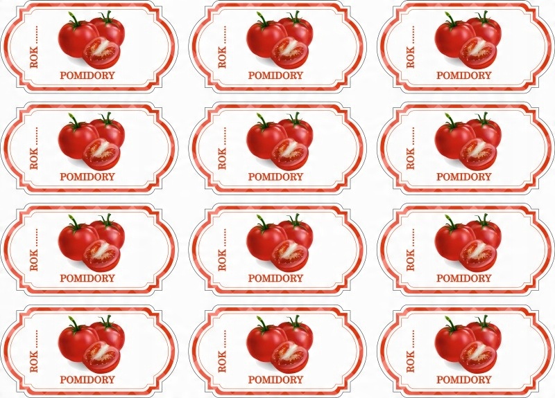 

Naklejki etykiety na przetwory pomidory 12szt W3