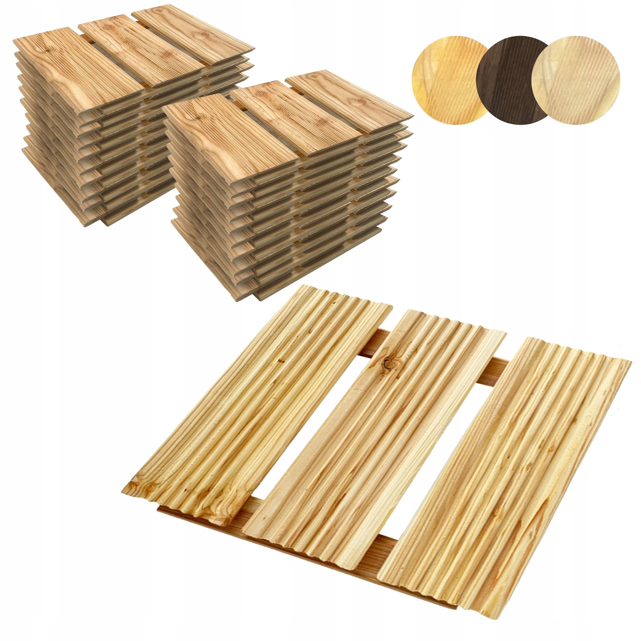 Plošina Dřevěný balkonový panel 30 x 30 cm Přírodní 28 ks