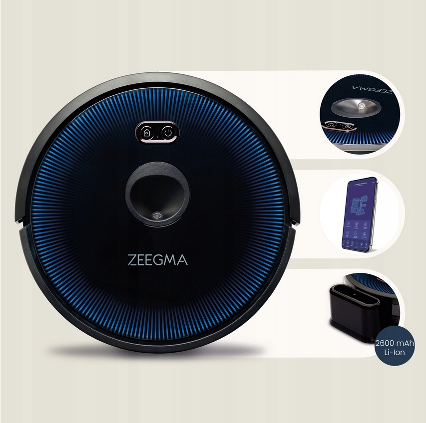 ROBOT SPRZĄTAJĄCY ODKURZACZ AUTOMATYCZNY MOP 7 TRYBÓW PRACY HEPA APLIKACJA Marka Zeegma