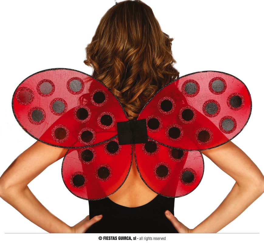Skrzydła biedronki na gumce dodatek do kostiumu dla dzieci dorosłych