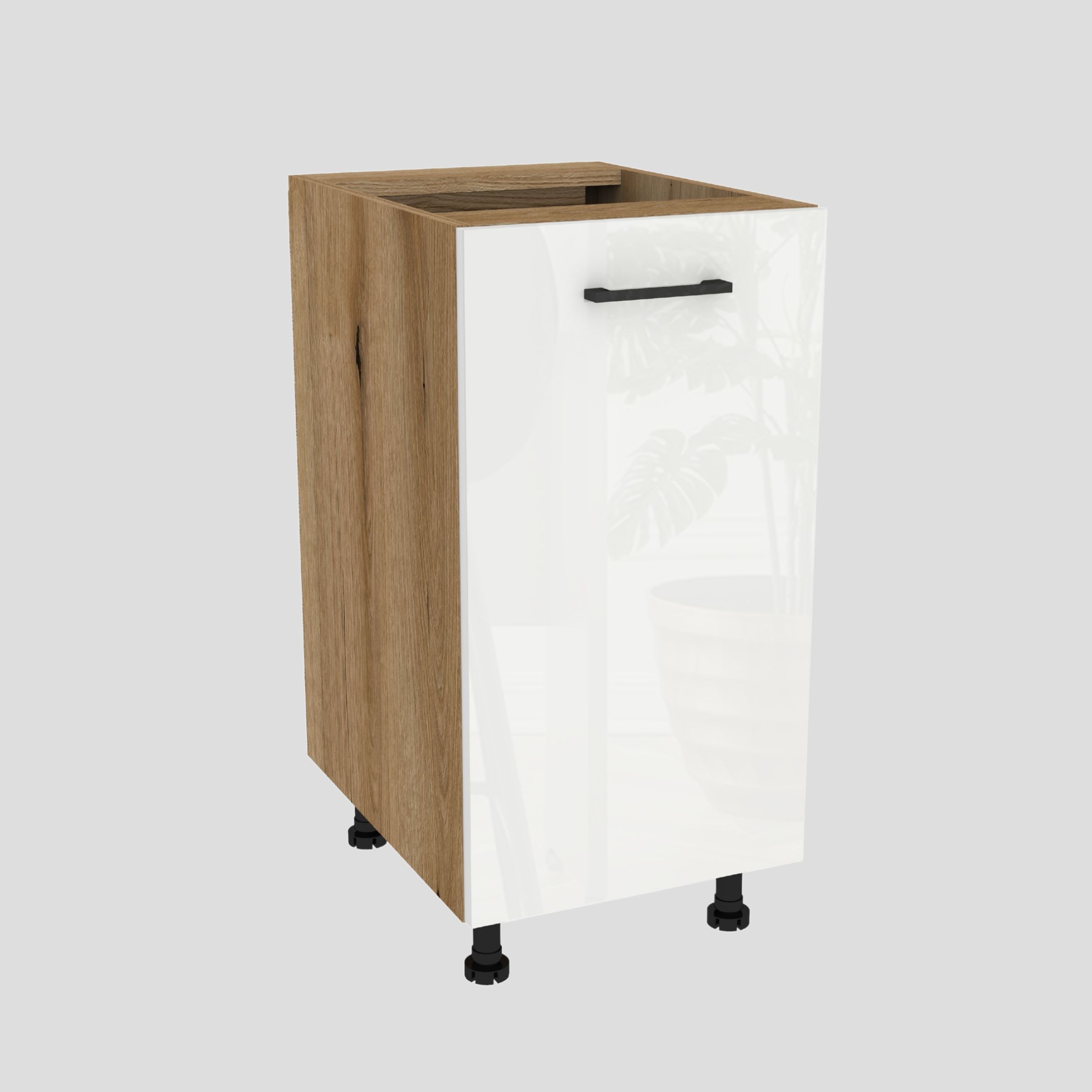 Spodná kuchynská skrinka 40 Capri korpus Dub Evoke front Biely Akryl Lesk