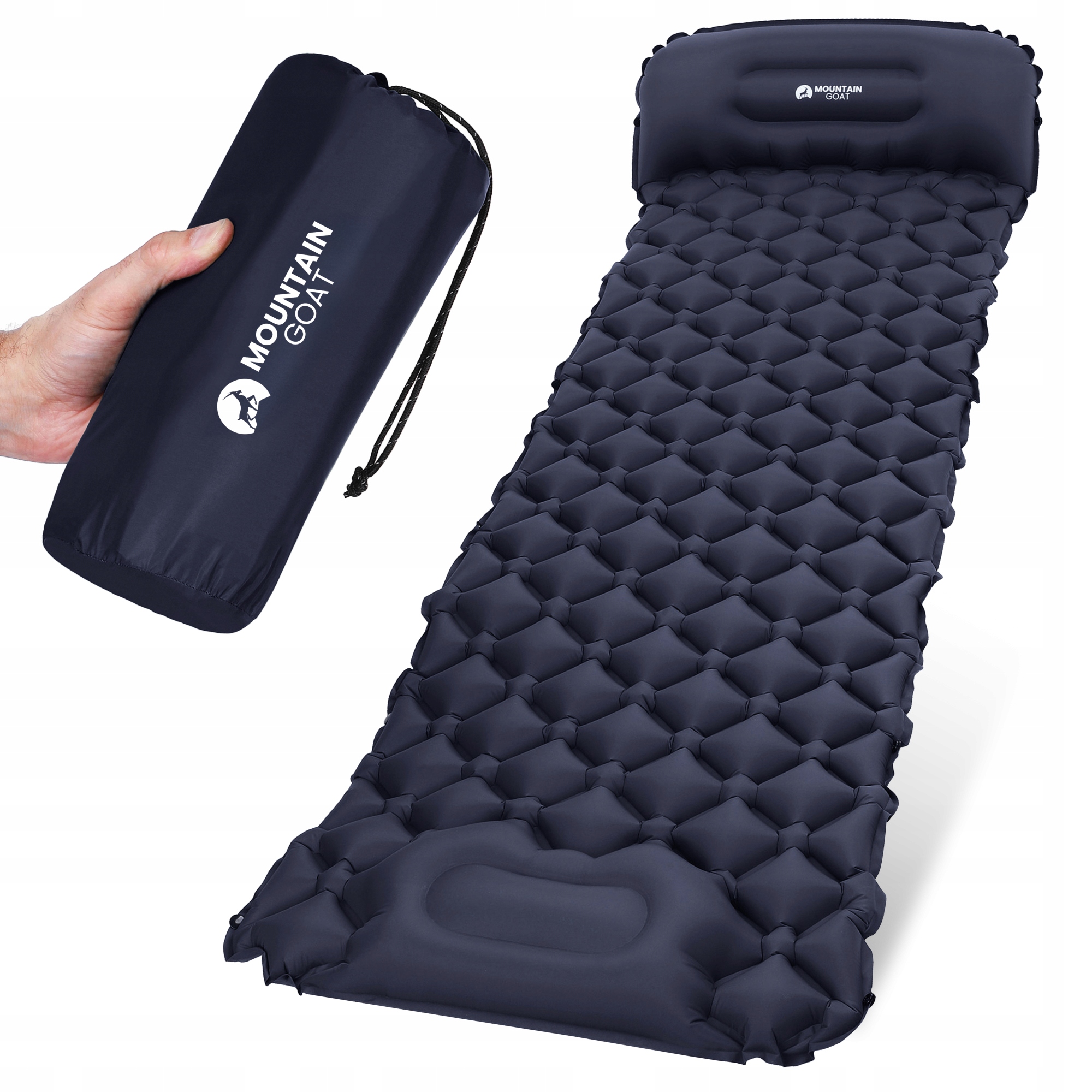 Materac Samopompujący Turystyczny Ultralekki Wbudowana Pompka Zwijana Mata