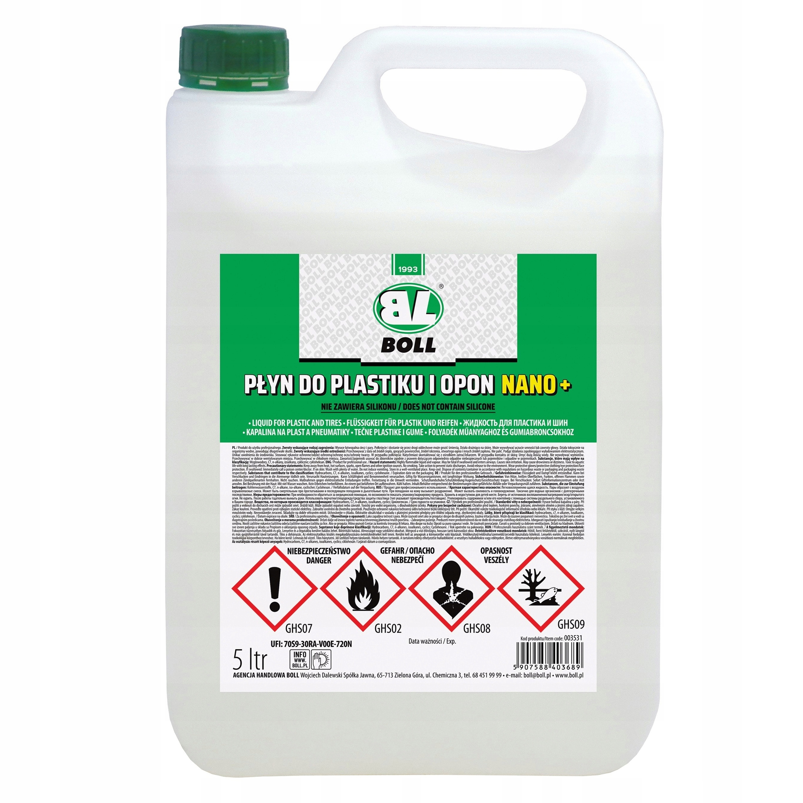 BOLL-PLYN DO PLASTIKU I OPON 5L