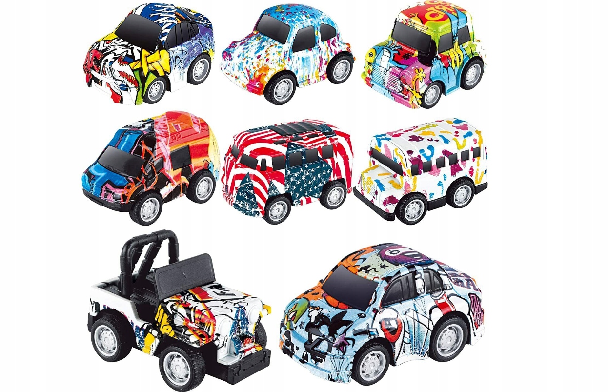 ZABAWKI SAMOCHODY AUTA Z MECHANIZMEM SAMONAPĘDZAJĄCYM ZESTAW DLA DZIECI