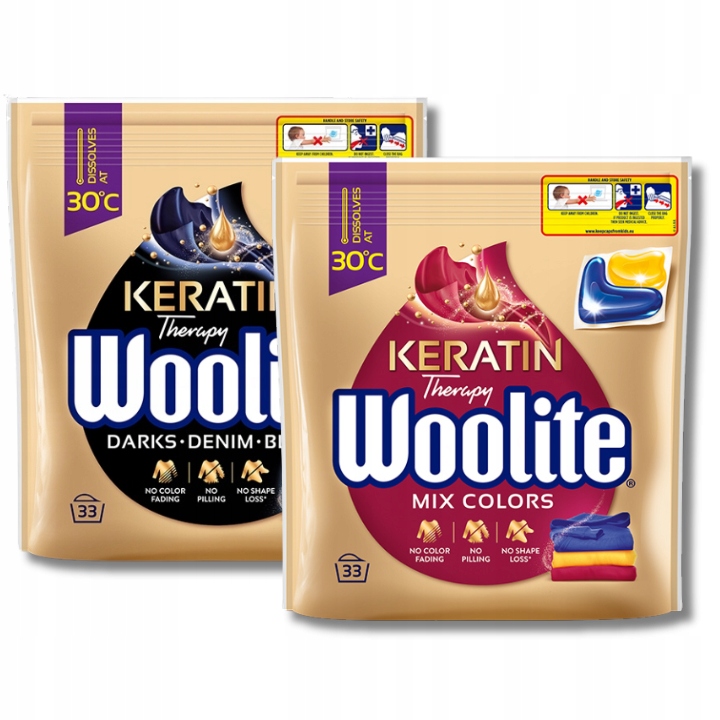 Levně Woolite Kapsle na praní Color Black 2x33 kusů