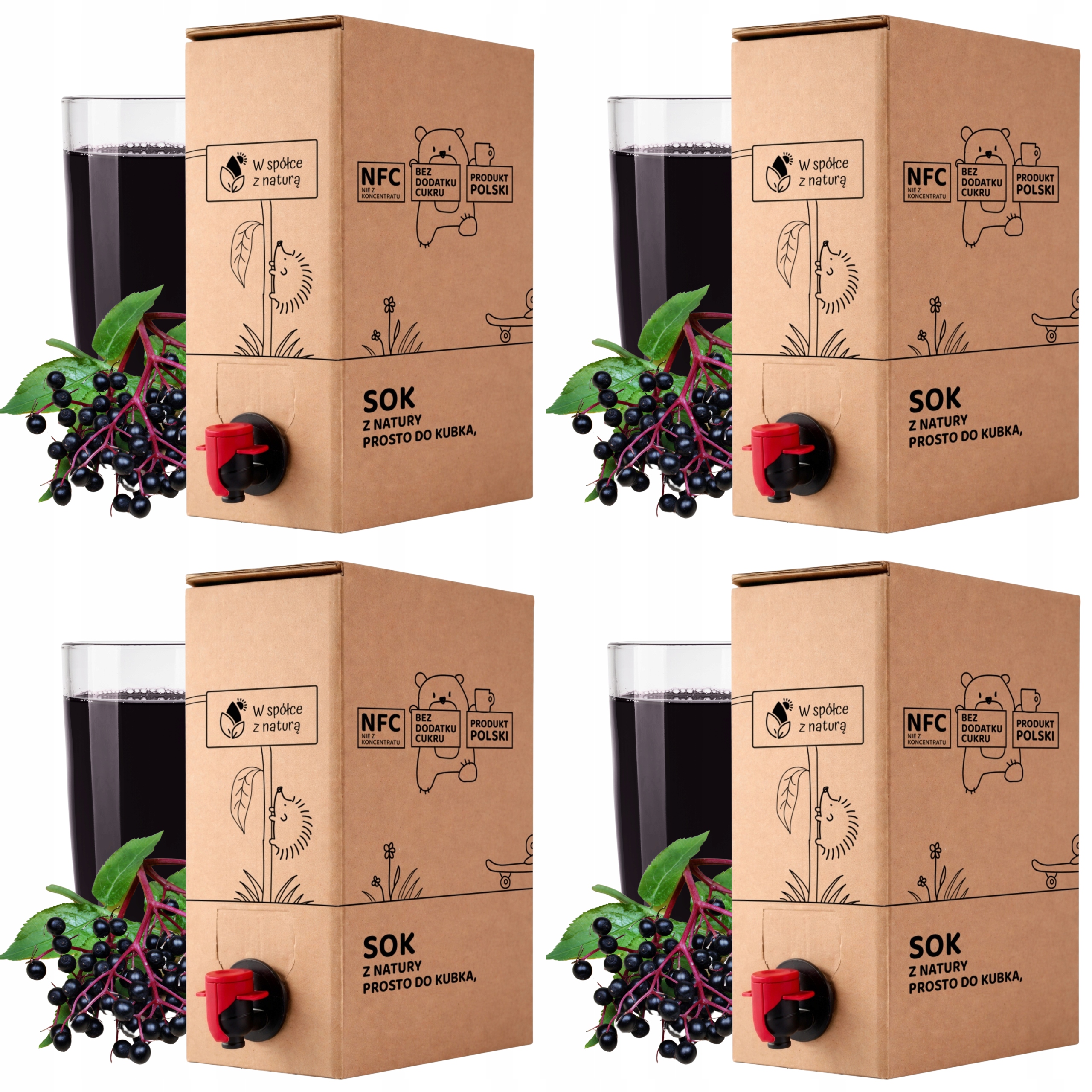 Sok z Czarnego Bzu Tłoczony 2L Naturalny Sok Nfc Czarny Bez 100% zestaw