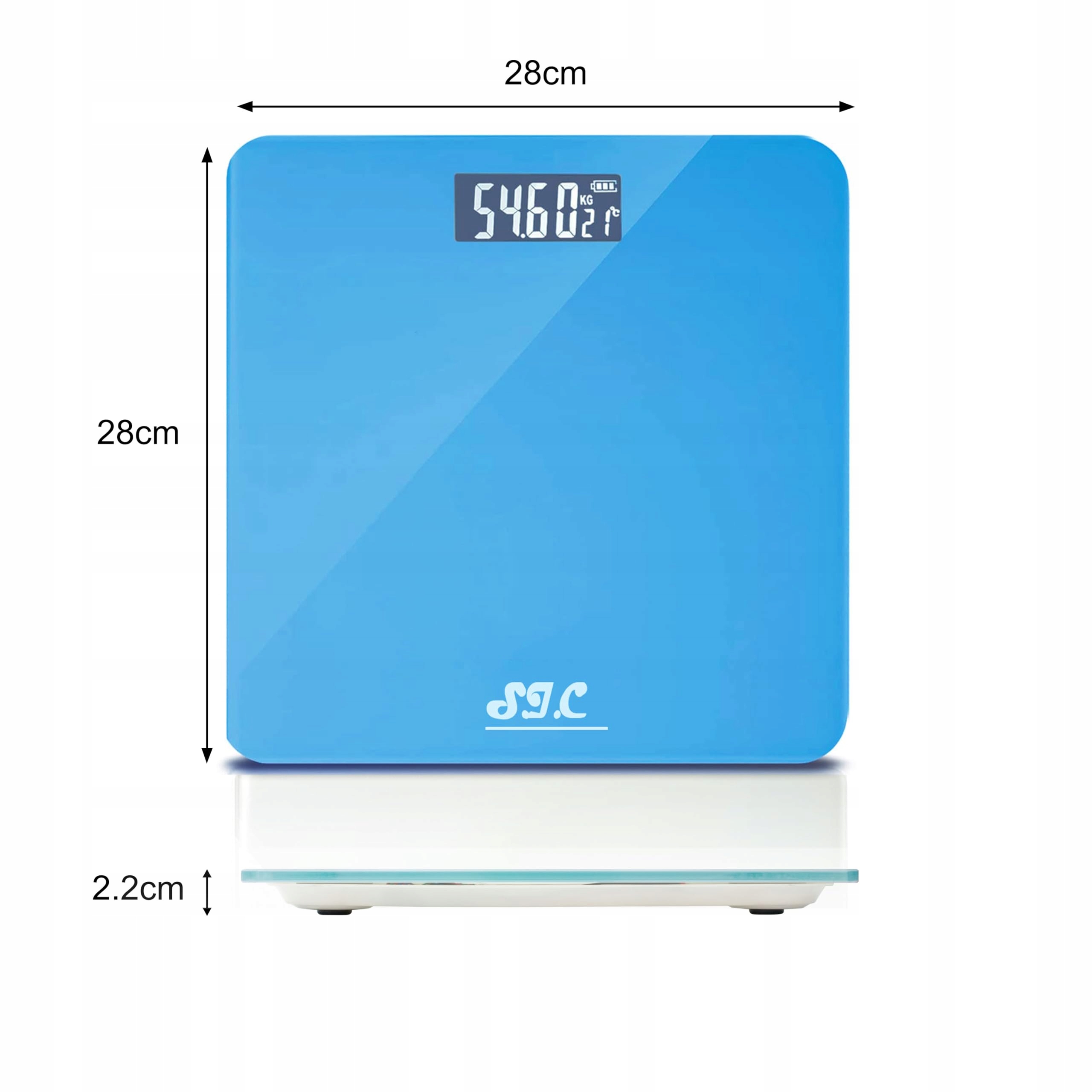 S.I.C Waga Osobowa Cyfrowa Szkło Hartowane LCD Max 180kg Zielona — miniatura 2