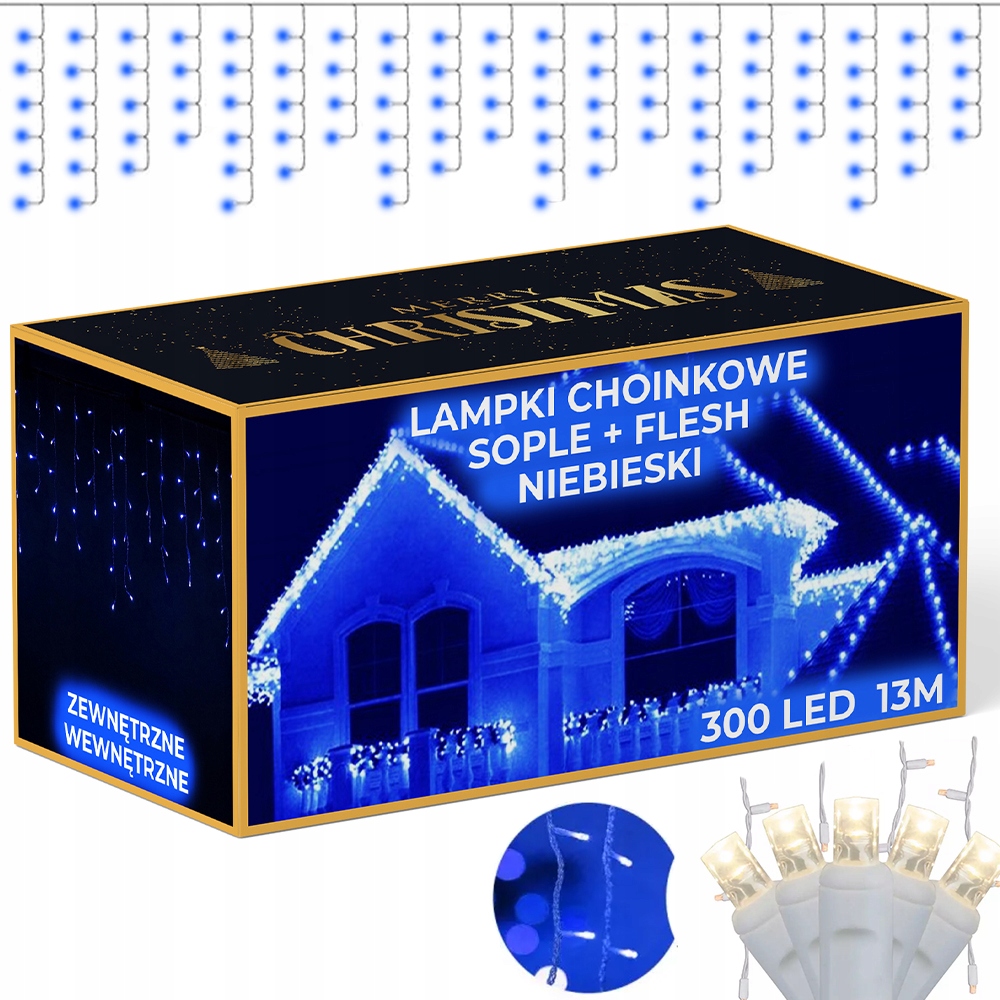 SOPLE 300 LED LAMPKI ZEWNĘTRZNE IP44 STAŁE + FLASH NIEBIESKIE
