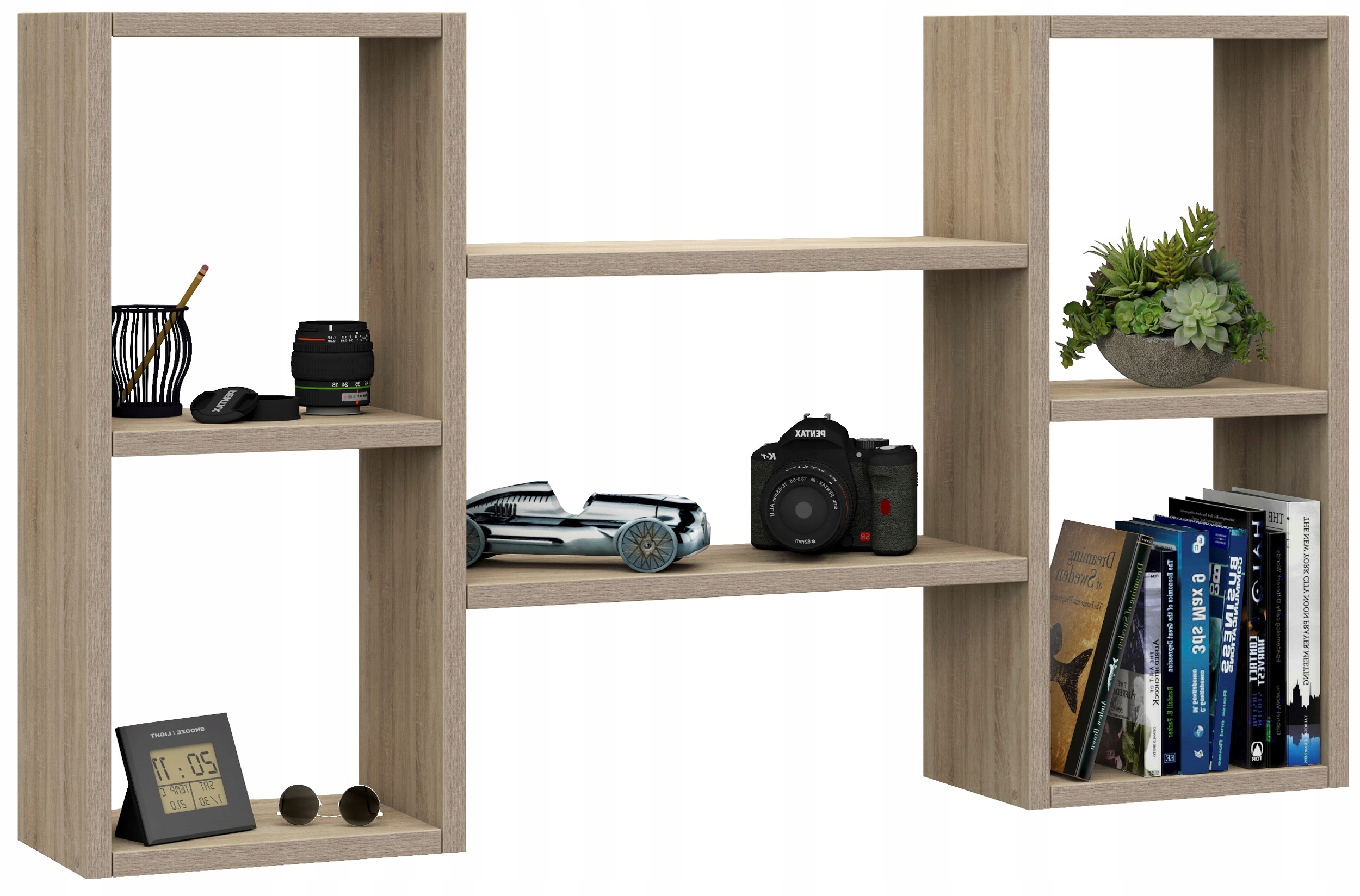 

Wisząca półka ścienna na książki - dąb sonoma