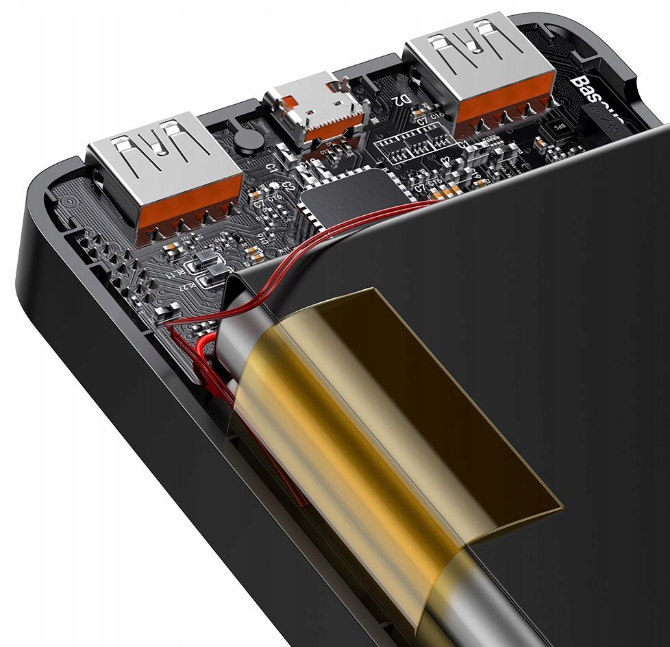 PowerBank BASEUS 10000mAh 2x USB 1x USB-C Power Bank FastCharge QC PD 20W Złącza microUSB USB USB-C