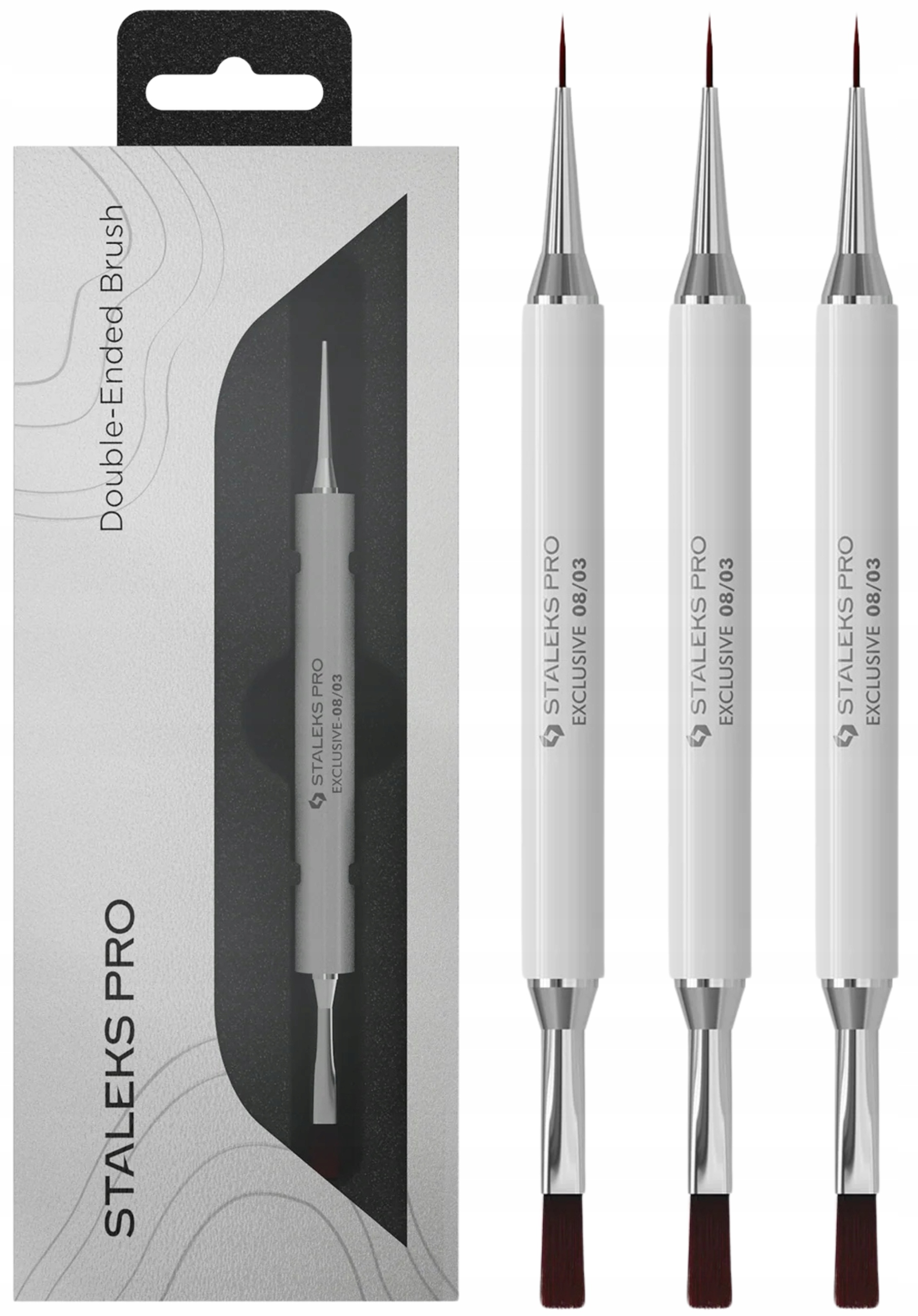 3 x Štětec na gel Staleks Exclusive 10 mm 10 mm Přesný oboustranný